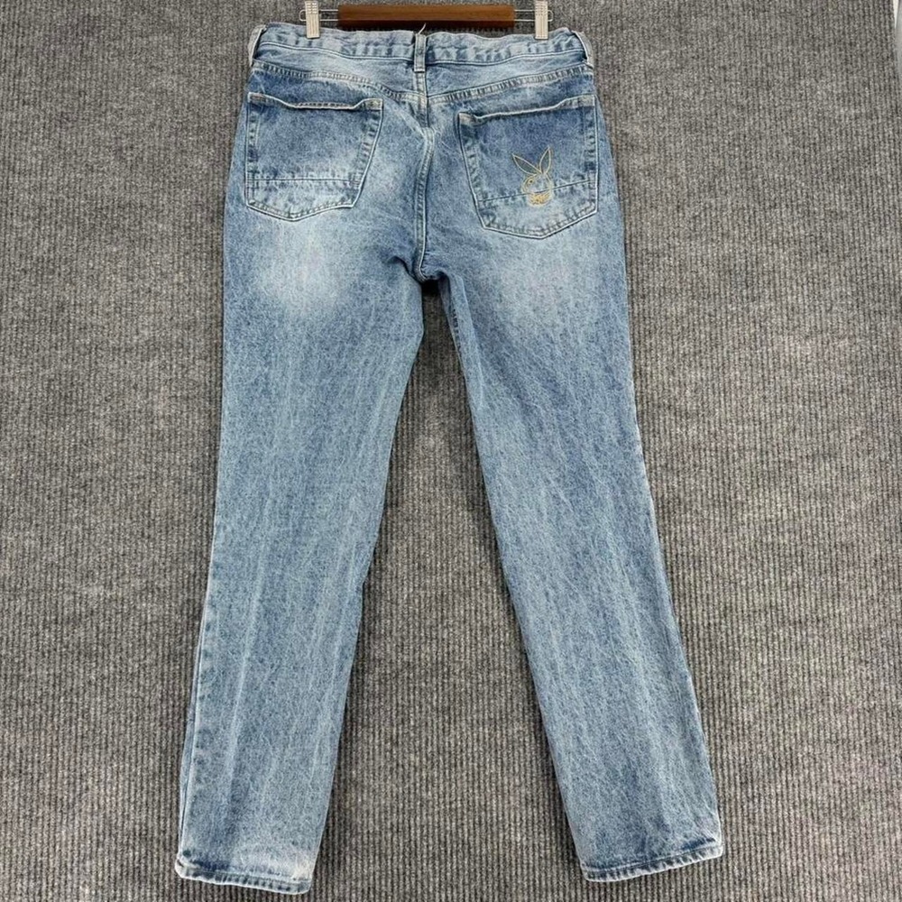 Playboy x PacSun embroidered bunny logo slim jeans men's 34x32 y2k - Picture 3 of 8